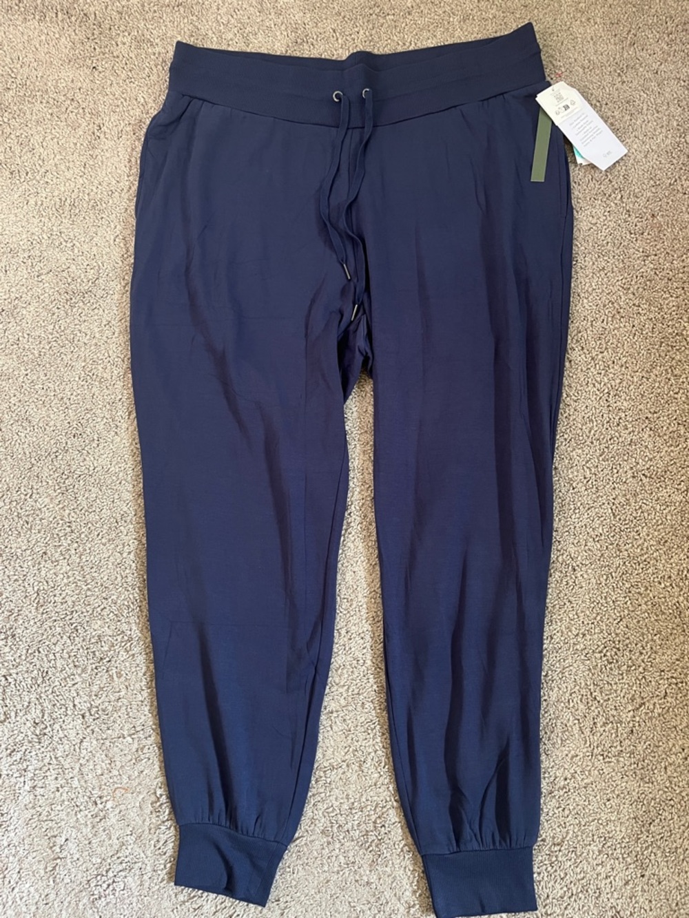 Threads 4 Thought Navy Connie Fleece Drawstring Jogger Pants 1X Tencel Modal NWT